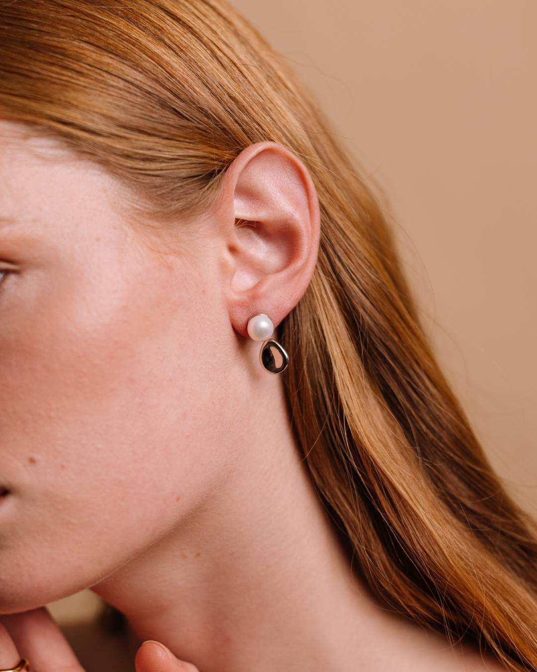 Freshwater pearl sterling silver drop wedding earring