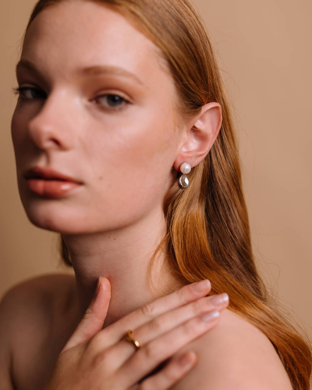 Freshwater pearl sterling silver drop wedding earring