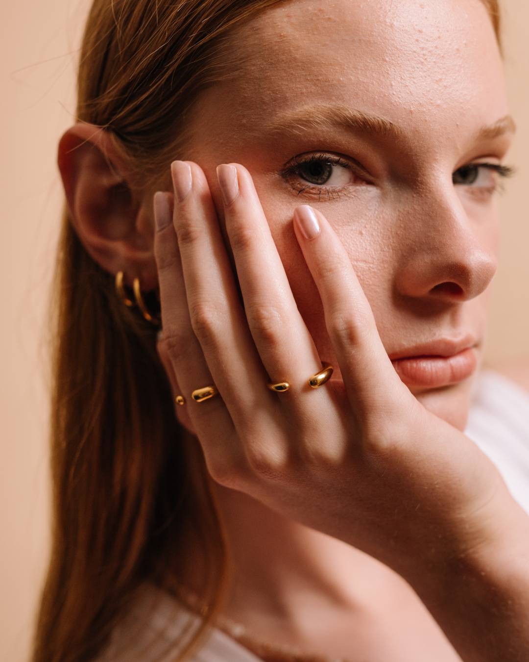 Gold plated waterproof adjustable ring