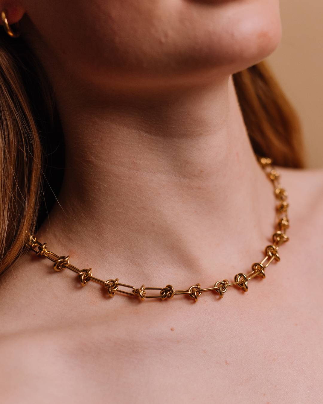 Waterproof gold plated chunky chain necklace