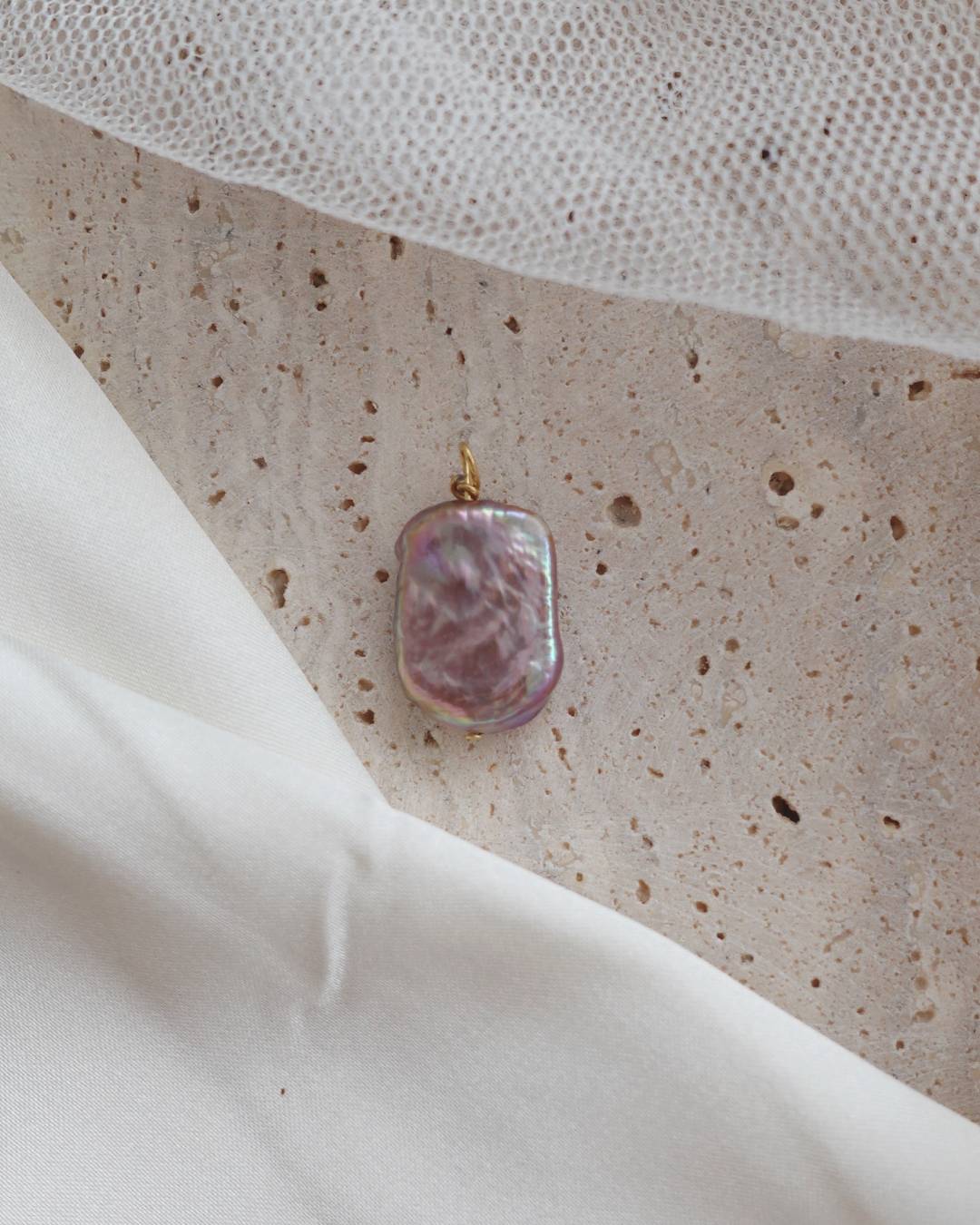 Pink pearl jewellery charm for necklace or earring